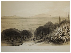 Edward Lear, 1863, Θέα από το χωριό Γαλάρο  